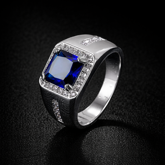 925 Sterling Silver Crystal Statement Ring