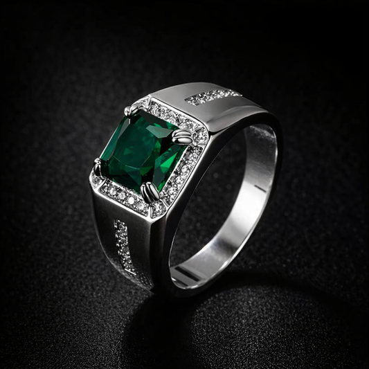 925 Sterling Silver Crystal Statement Ring