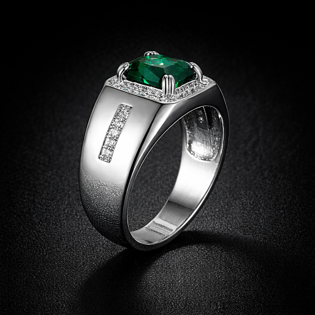 925 Sterling Silver Crystal Statement Ring