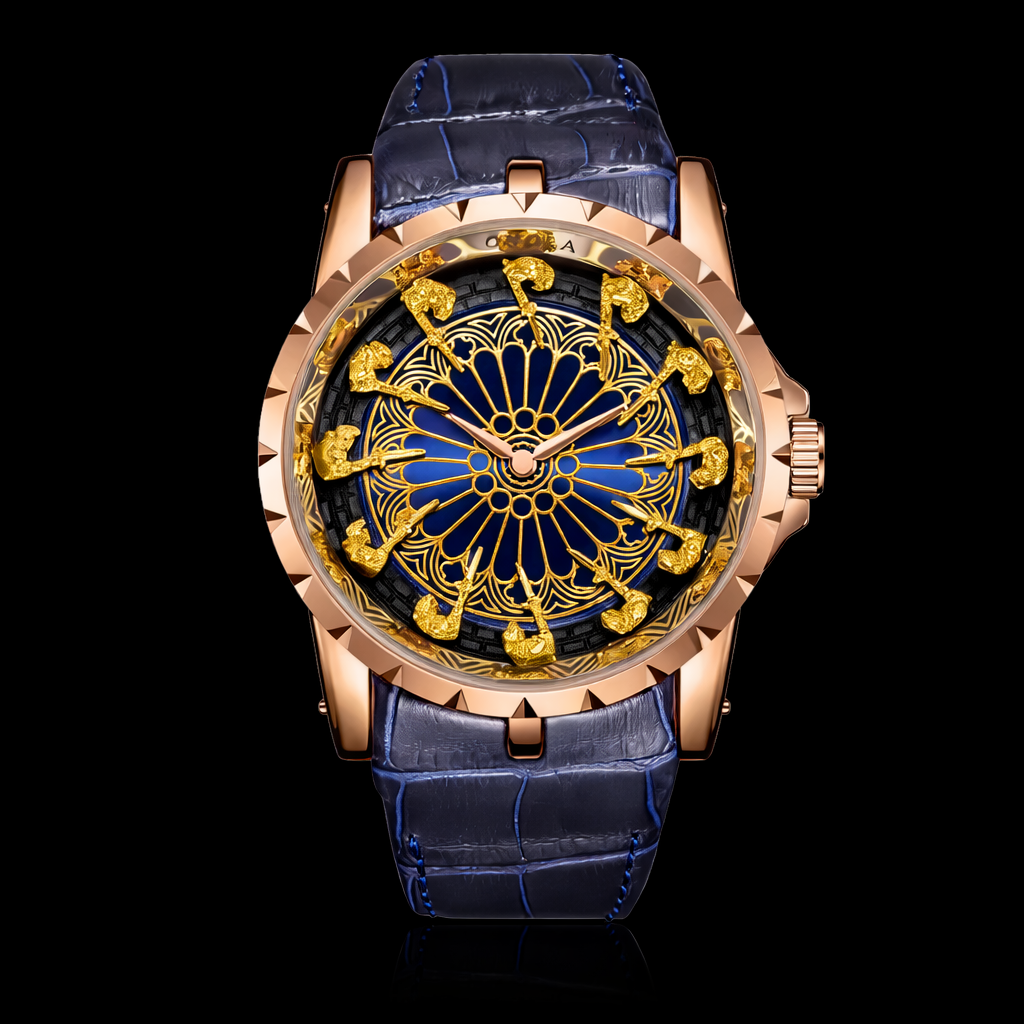 Stylish Men's "12 Knights" Quartz watch, water-resistant.