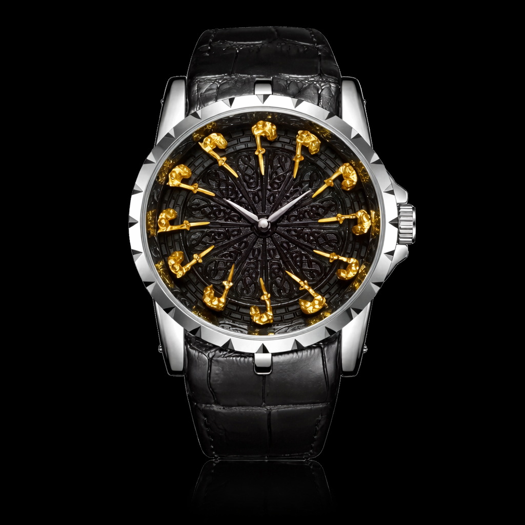 Stylish Men's "12 Knights" Quartz watch, water-resistant.