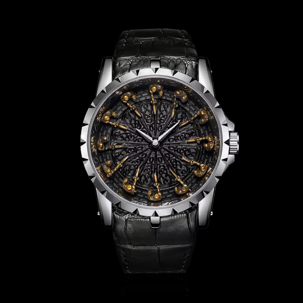 Stylish Men's "12 Knights" Quartz watch, water-resistant.