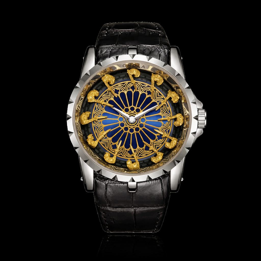 Stylish Men's "12 Knights" Quartz watch, water-resistant.