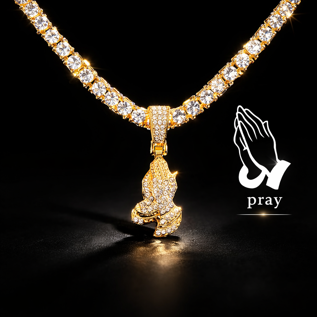 Iced Out Крест с Tennis Chain — Hip Hop Bling